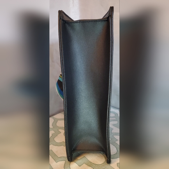 Badgley Mischka Black Vegan Leather Handbag With BM Card Holder. - Picture 6 of 12